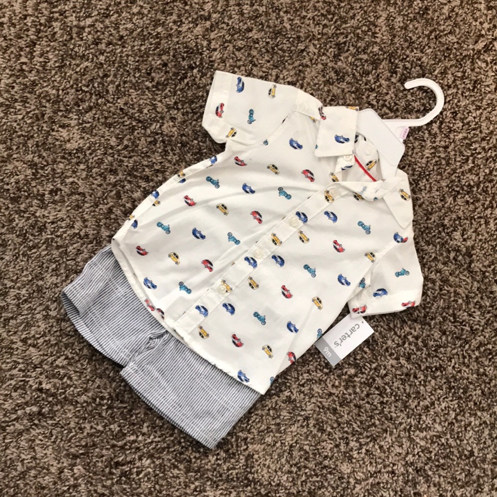 Two piece shirt and shorts